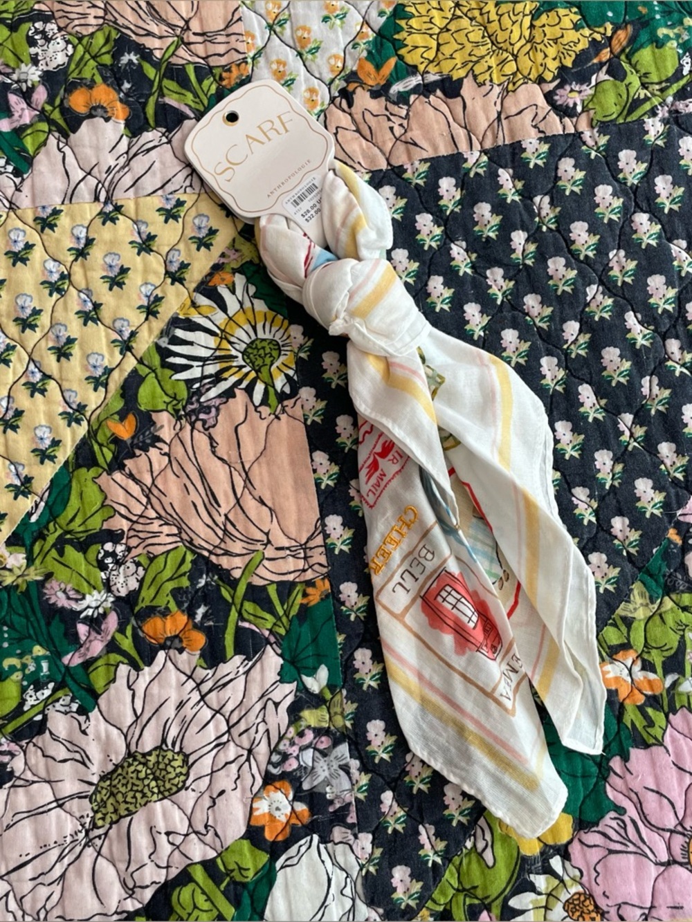 ANTHROPOLOGIE MAEVE NOVELTY PRINTED BANDANA SCARF COTTON